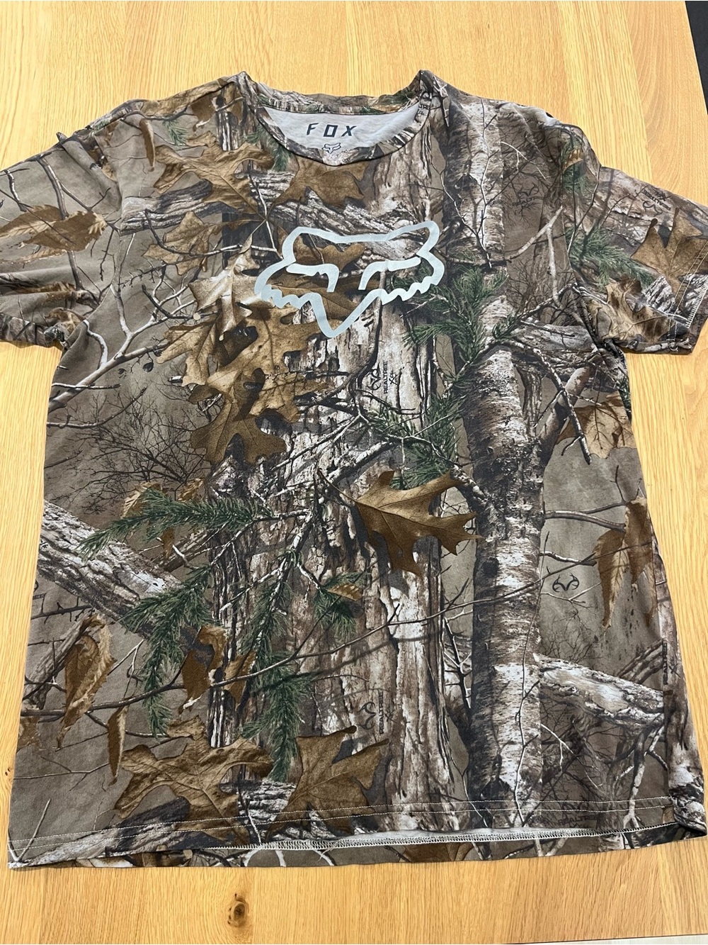 Fox Kids Camo Short-Sleeve Tee in Brown and Green